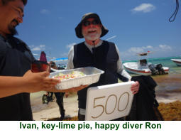 Ivan, key-lime pie, happy diver Ron